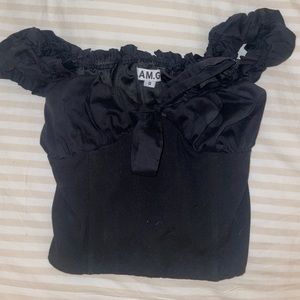 IAMGIA Black milkmaid top